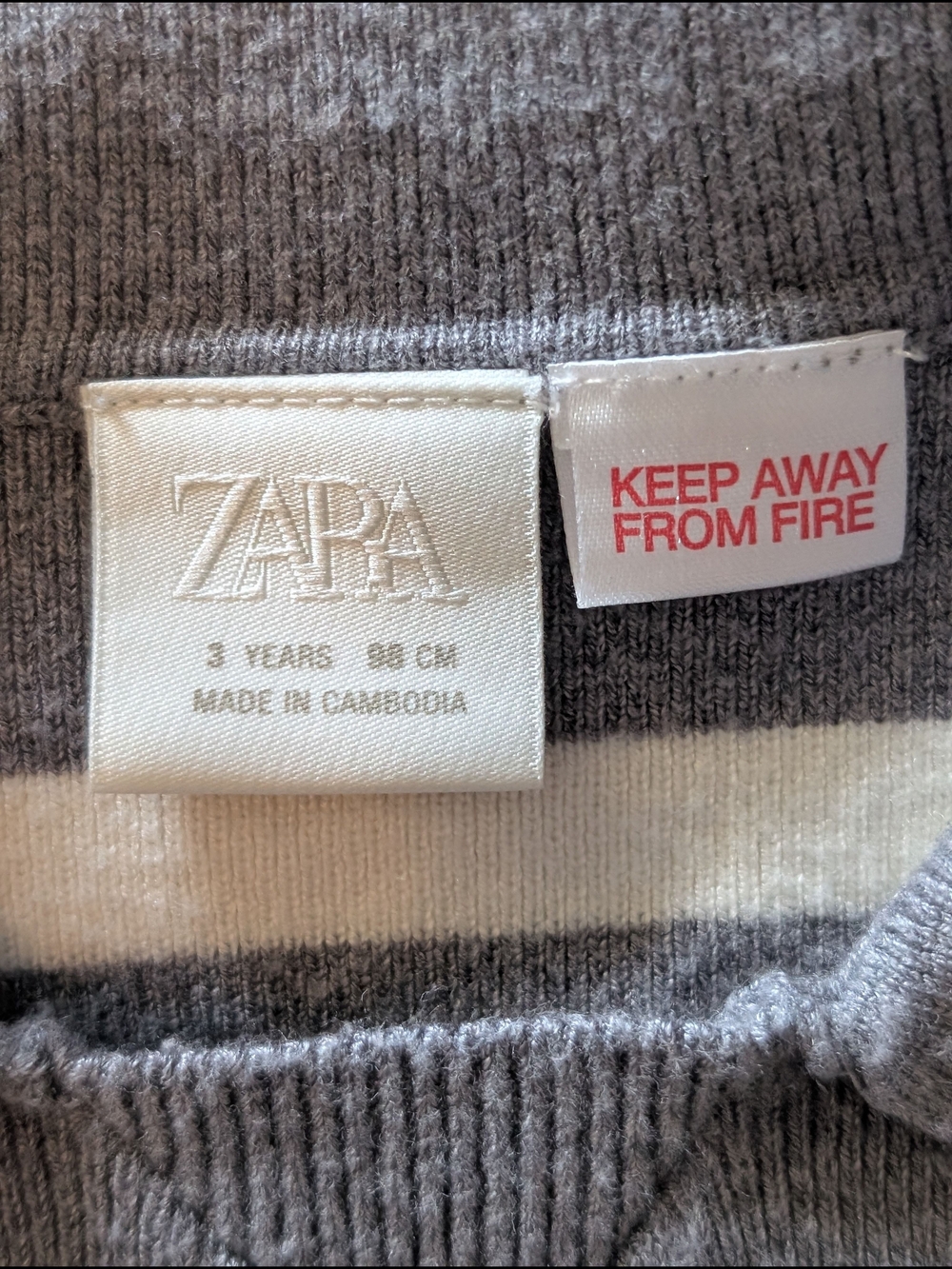 ZARA Gray and White Striped Knit Sweater - Picture 2 of 2